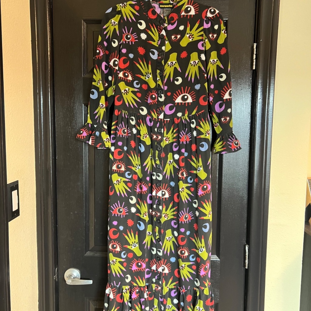 Nooworks Witchy Ways Olive Dress size S - Picture 5 of 6